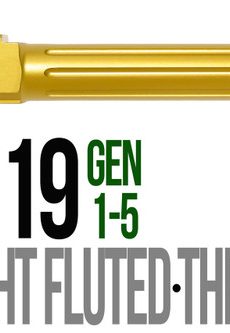 Fits Glock 19 9mm Match Thick Spiral Fluted Barrel Threaded in Dark Earth - Polymer 80 Gun shop