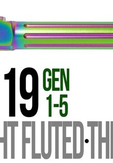 Fits Glock 19 9mm Match 5 Sided Flat Fluted Threaded Barrel in Radio Active - Polymer 80 Gun shop