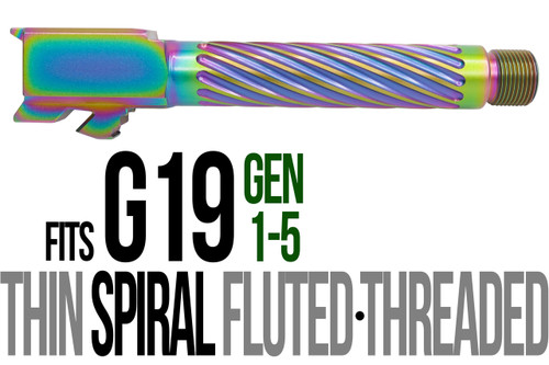Fits Glock 19 9mm Match Thick Spiral Fluted Barrel in Radio Active - Polymer 80 Gun shop