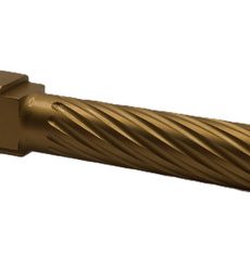Fits Glock 19 9mm Match Thin Spiral Fluted Threaded Barrel  in Gold - Polymer 80 Gun shop