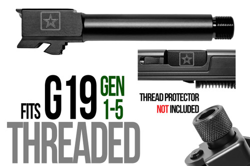 U.S Army Logo Star Combat Armory barrel Fits Glock 19 9mm Match Grade Barrel - Polymer 80 Gun shop