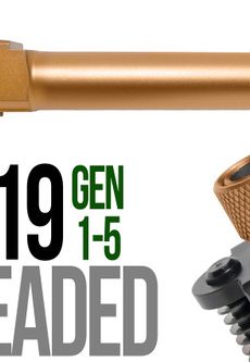 Fits Glock 19  9mm Match Grade Barrel threaded in Flat Gray - Polymer 80 Gun shop