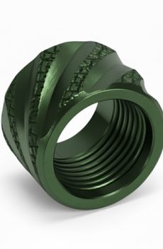 Thread Protector 1/2 x 28 (9mm & .357SIG Barrel) Knurled Thick Spiral in Violet - Polymer 80 Gun shop