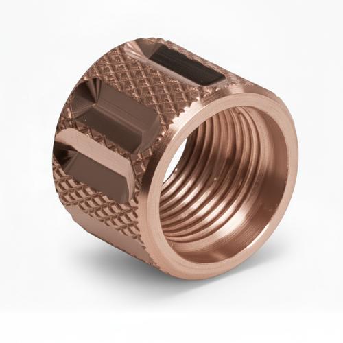 Thread Protector 1/2 x 28 (9mm & .357SIG Barrel) Knurled Thick Spiral in Rose Gold - Polymer 80 Gun shop