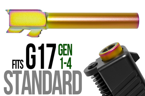 Fits Glock 19 9mm Match Thick Spiral Fluted Barrel Threaded in Gold - Polymer 80 Gun shop