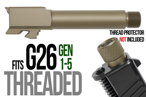 Fits Glock 26 9mm Match Threaded Barrel in Radio Active - Polymer 80 Gun shop