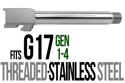 Fits Glock 17 Gen 1-4 9mm Barrel in Naked Stainless Steel - Polymer 80 Gun shop