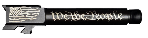 In God We Trust - Guns Are Just Backup Logo Combat Armory barrel Fits Glock 19 9mm Match Grade Barrel - Polymer 80 Gun shop